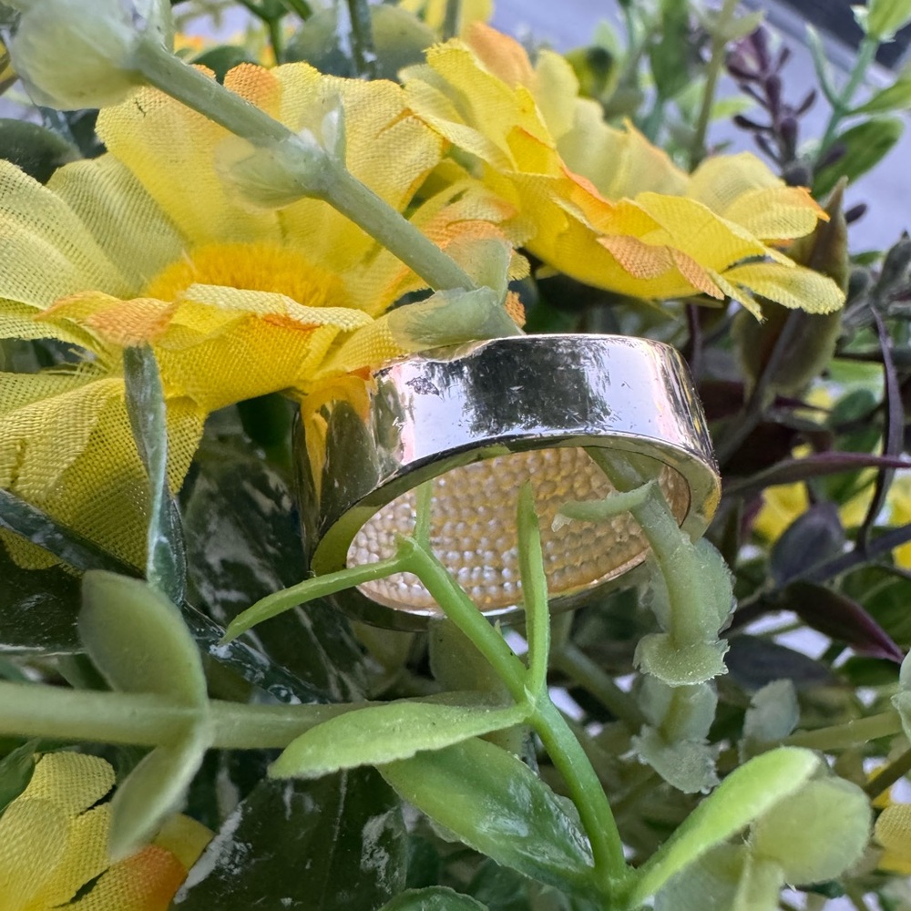 JCM Brass Ring w/Malaysian Crystals - Picture 2 of 6